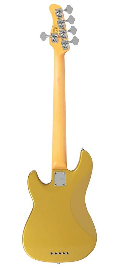alder 5-string passive bass guitar metallic gold - Afbeelding 2