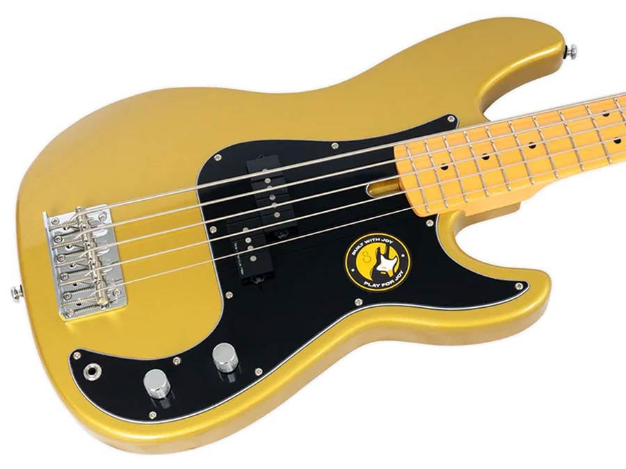 alder 5-string passive bass guitar metallic gold - Afbeelding 4