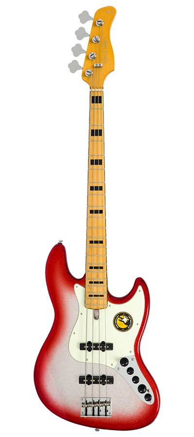 alder 4-string active bass guitar red sparkle