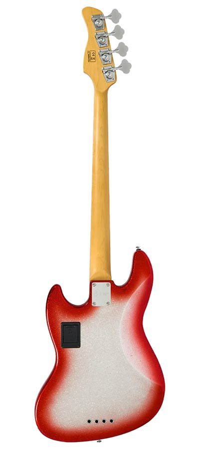 alder 4-string active bass guitar red sparkle - Afbeelding 2