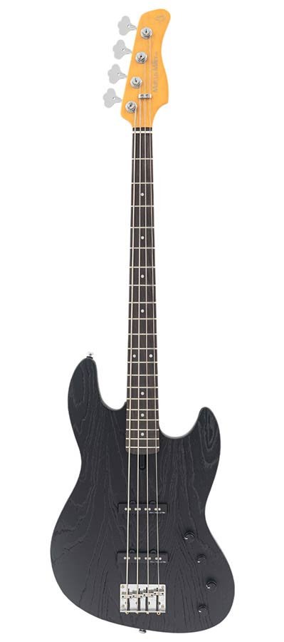 mahogany+ash top 4-string active bass guitar black