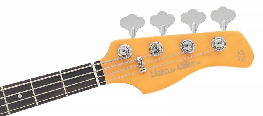 mahogany+ash top 4-string active bass guitar antique white - Afbeelding 5