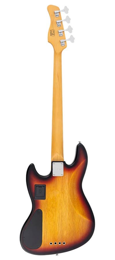 mahogany+ash top 4-string active bass guitar 3 tone sunburst - Afbeelding 2