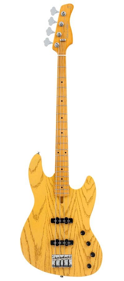 mahogany+ash top 4-string active bass guitar butterscotch blonde