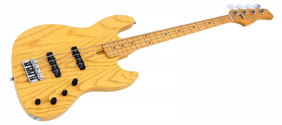 mahogany+ash top 4-string active bass guitar butterscotch blonde - Afbeelding 3