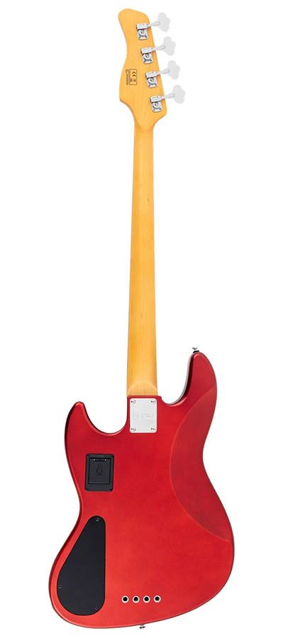 mahogany+ash top 4-string active bass guitar candy apple red - Afbeelding 2