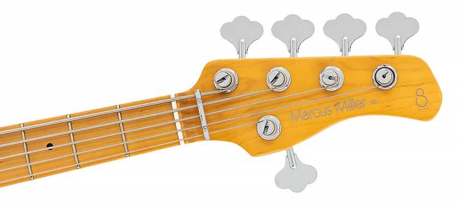 mahogany+ash top 5-string active bass guitar butterscotch blonde - Afbeelding 5