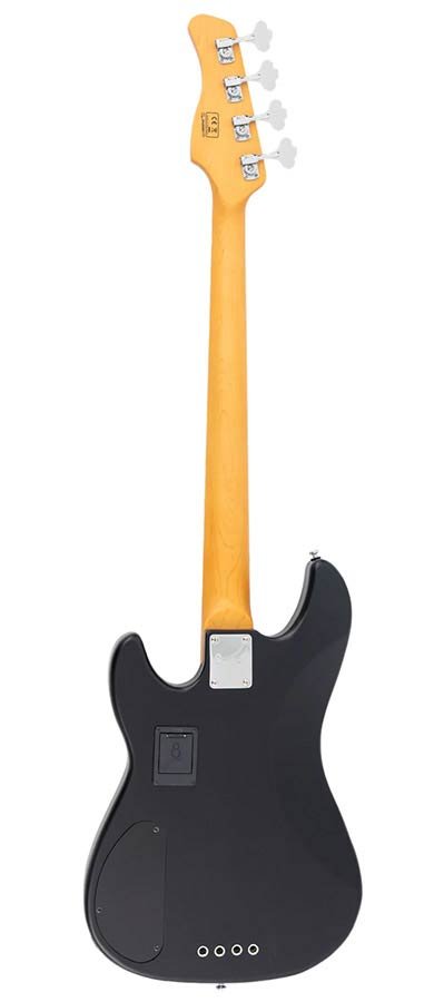 mahogany+ash top 4-string active bass guitar black - Afbeelding 2