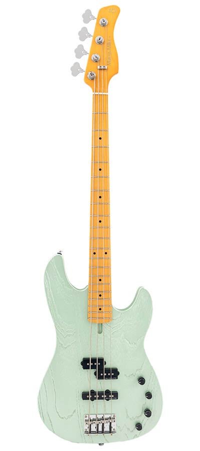 mahogany+ash top 4-string active bass guitar surf green metallic