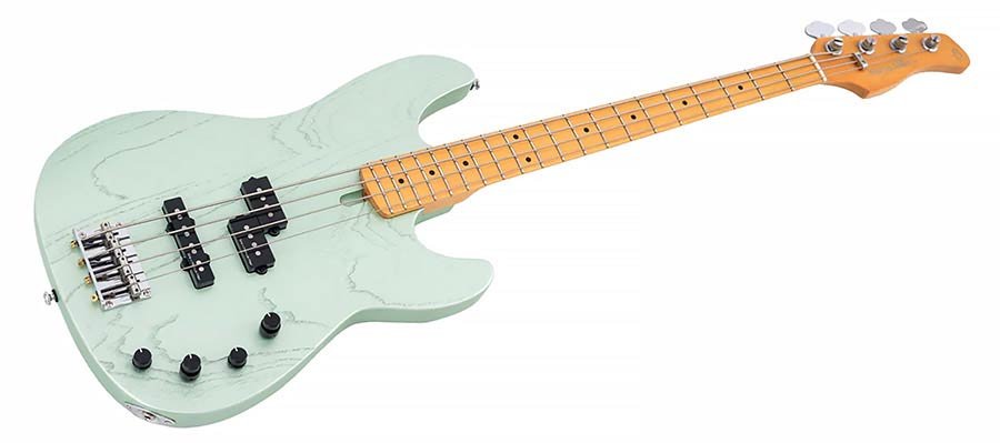 mahogany+ash top 4-string active bass guitar surf green metallic - Afbeelding 3