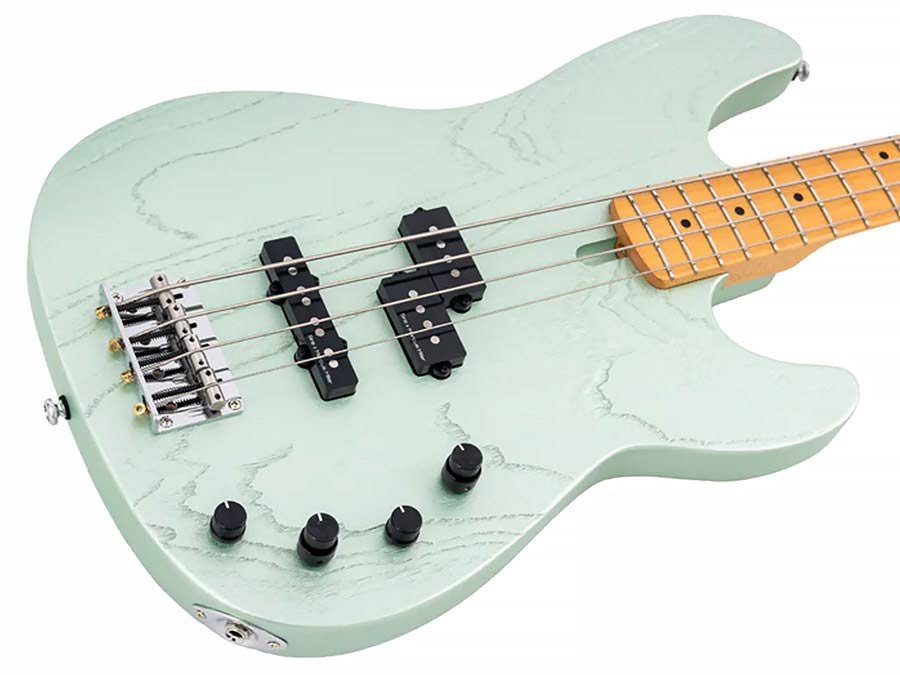 mahogany+ash top 4-string active bass guitar surf green metallic - Afbeelding 4