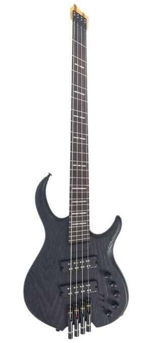 swamp ash 4-string active bass sandblasted black, with gigbag
