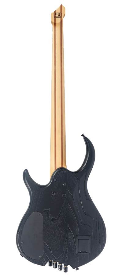 swamp ash 4-string active bass sandblasted black, with gigbag - Afbeelding 2