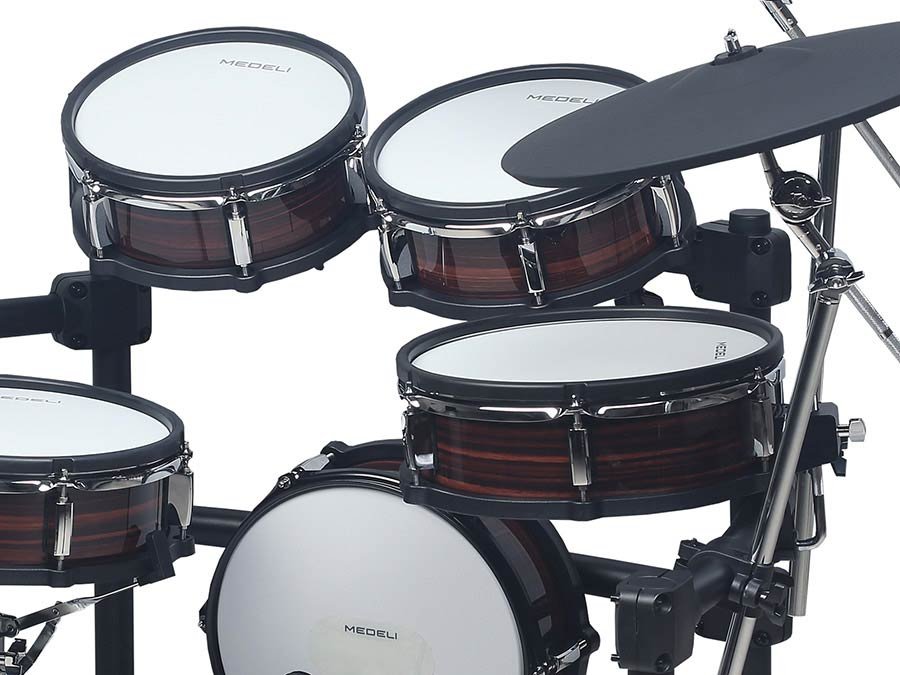 digital drum kit, all mesh head compact shells, 12" kick, all hardware included, vintage rosewood - Afbeelding 5