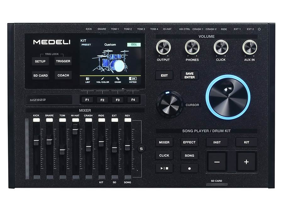 digital drum kit, all mesh head compact shells, 12" kick, all hardware included, vintage rosewood - Afbeelding 6