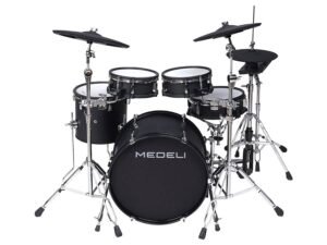 digital drum kit, all mesh head fullsize wooden shells, 20" kick, all hardware included, blackwood