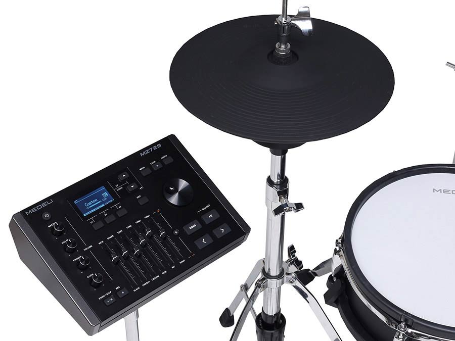 digital drum kit, all mesh head fullsize wooden shells, 20" kick, all hardware included, blackwood - Afbeelding 4