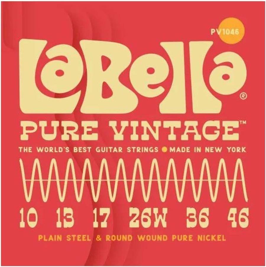 Pure Vintage string set electric, pure nickel wound, light, 010-013-017-026w-036-046