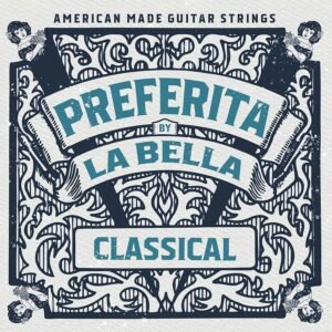 string set classic, clear nylon trebles & silverplated, medium tension