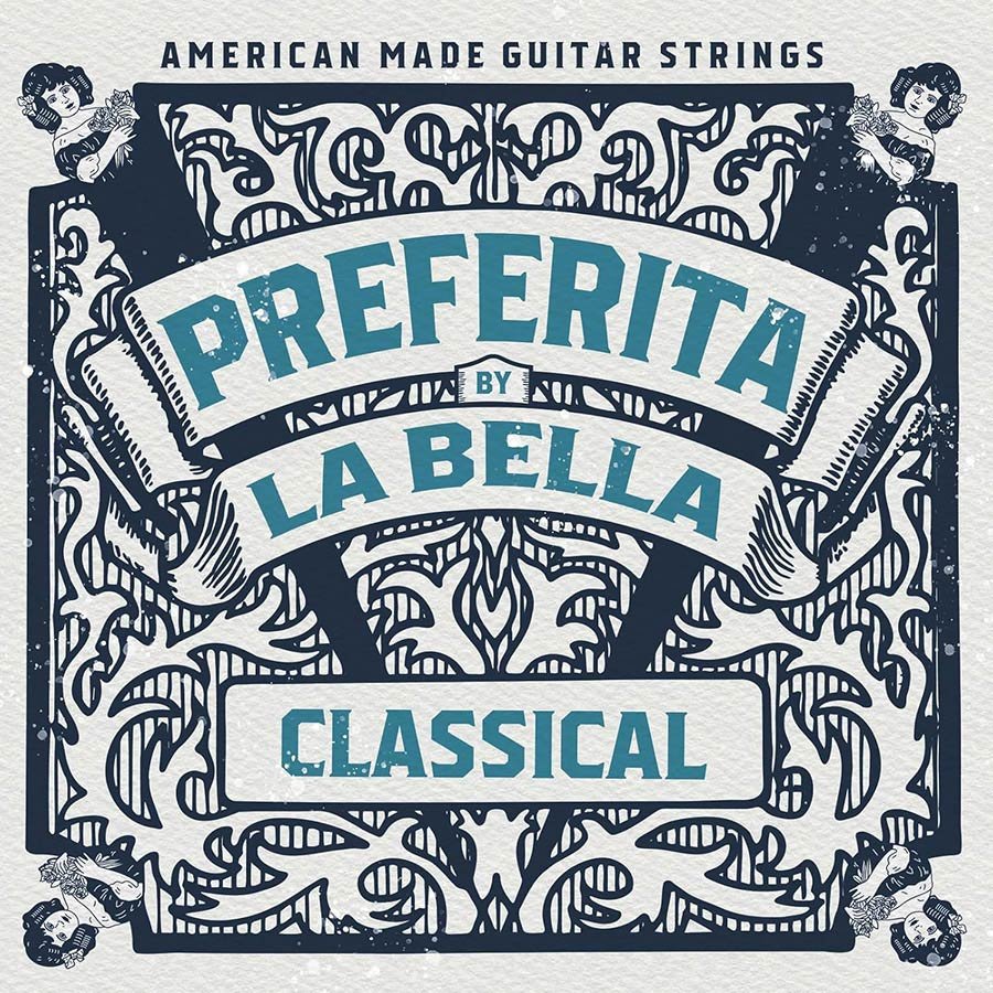 string set classic, clear nylon trebles & silverplated, medium tension