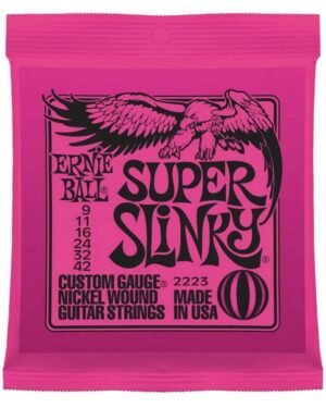 string set electric, nickel wound, super slinky, 009-011-016-024-032-042