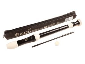 alto recorder, (AARG-150-A)  key: F, ABS, 3-piece, 470 mm, black-ivory, German system