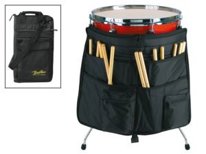 drumstick bag, professional model, with strap, accessory pockets and floor tom mounting hooks