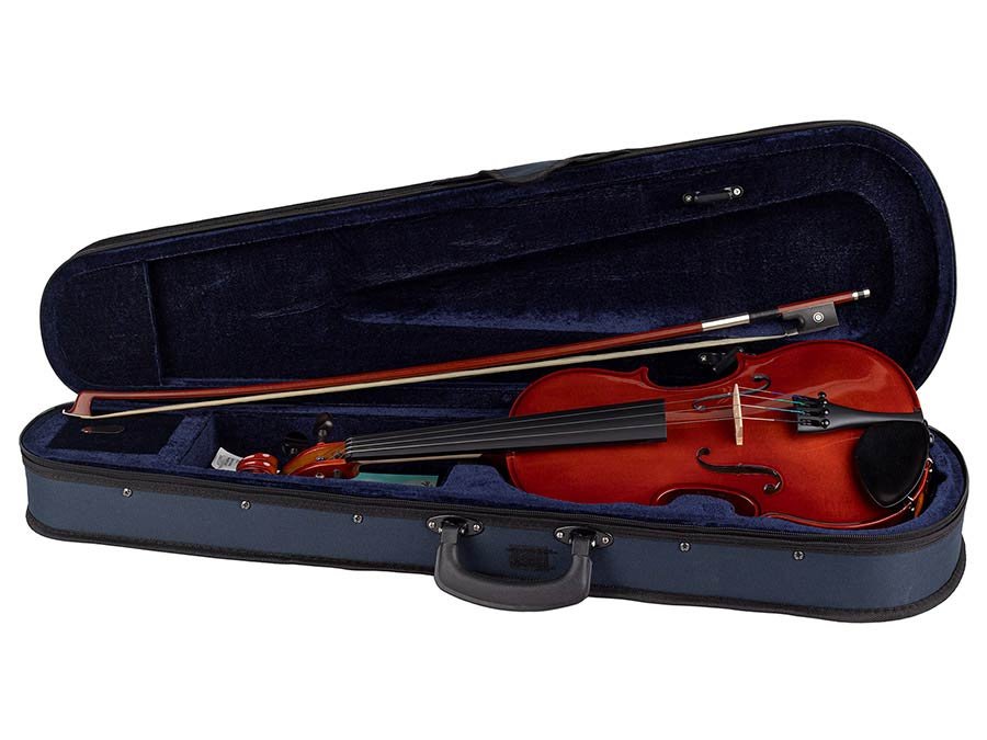 violin outfit 4/4, all solid, nitro varnish, ebony fittings, finetuner tailpiece, case, bow