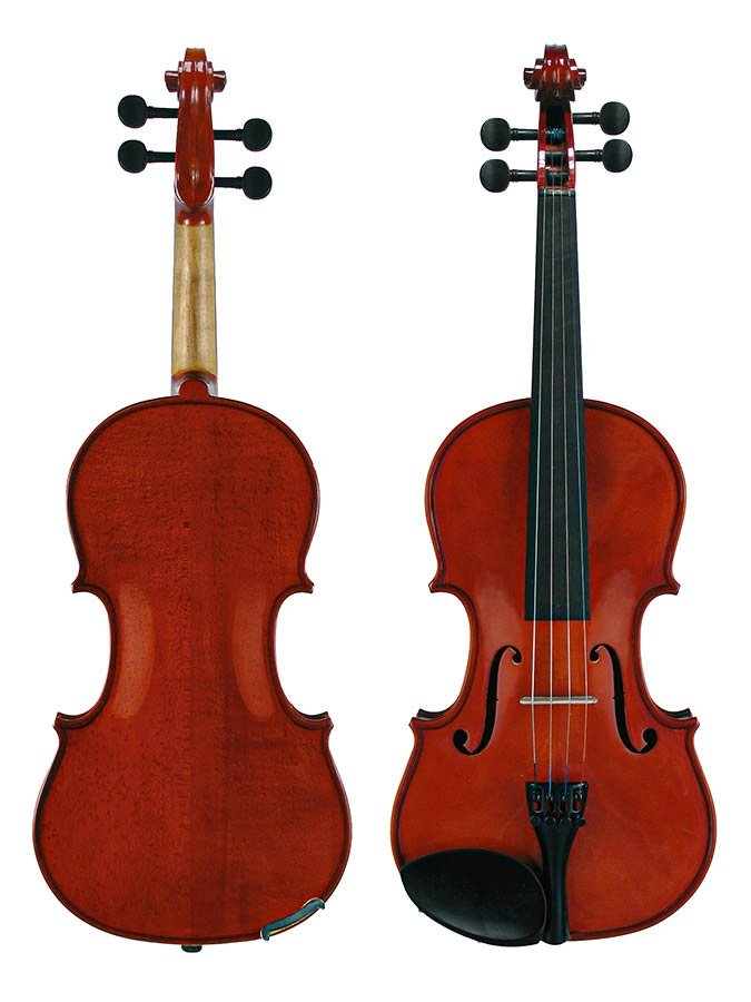 violin outfit 3/4, all solid, nitro varnish, ebony fittings, finetuner tailpiece, case, bow - Afbeelding 2