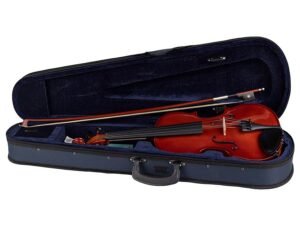 violin outfit 1/4, all solid, nitro varnish, ebony fittings, finetuner tailpiece, case, bow