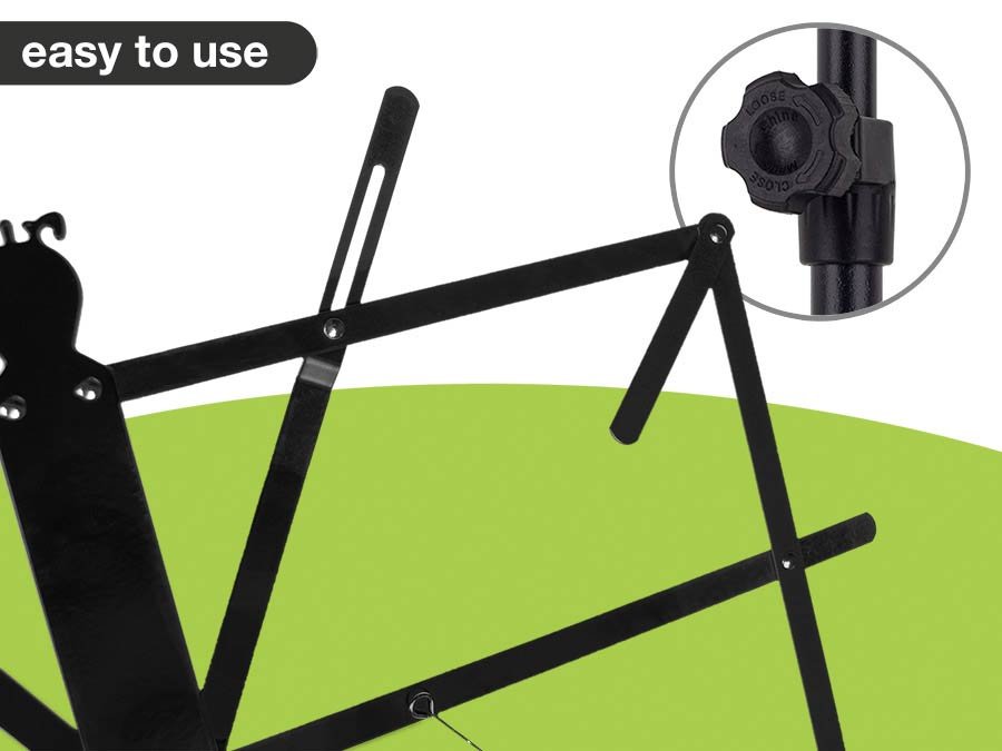 music stand, extra tall, foldable, black, 50x23 cm desk, tube diameter: 1,9 cm, including bag - Afbeelding 5