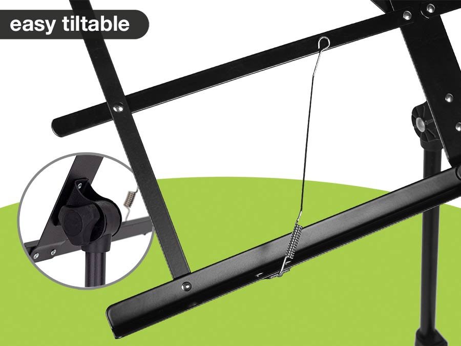 music stand, extra tall, foldable, black, 50x23 cm desk, tube diameter: 1,9 cm, including bag - Afbeelding 6