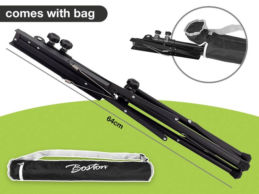 music stand, extra tall, foldable, black, 50x23 cm desk, tube diameter: 1,9 cm, including bag - Afbeelding 8