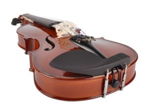 violin outfit 1/4, all solid, nitro varnish, blackened hardwood fittings, finetuner tailpiece, case