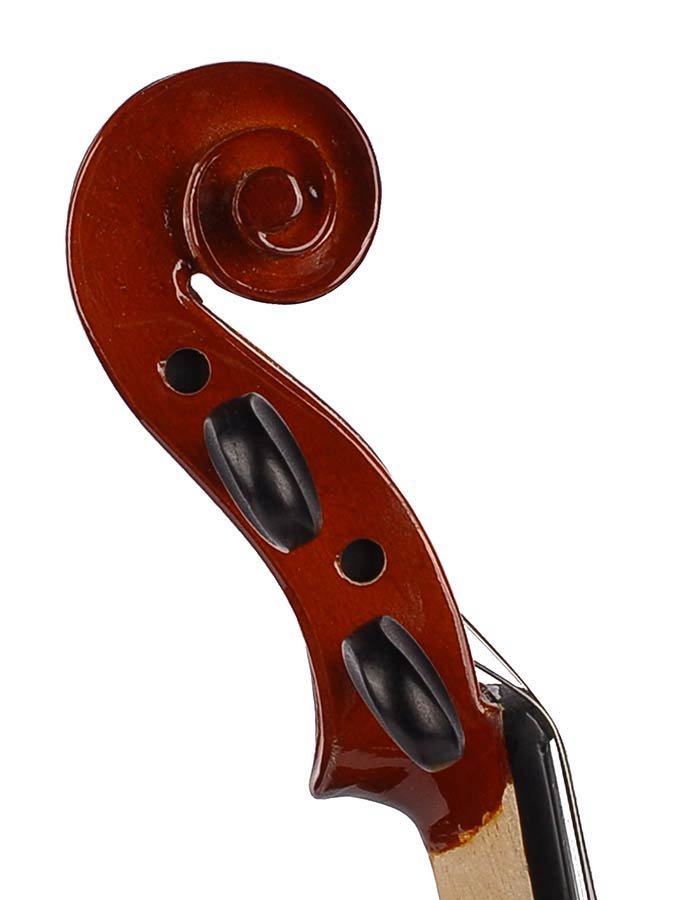 violin outfit 1/4, all solid, nitro varnish, blackened hardwood fittings, finetuner tailpiece, case - Afbeelding 3