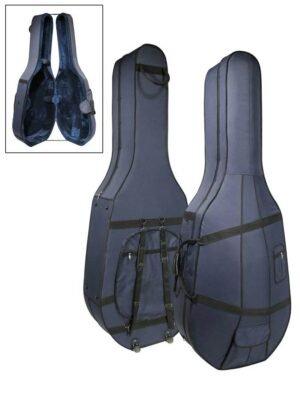 double bass case, 3/4 standard model, foam moulded, blue