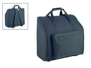 accordion bag, 2 back straps, PRO version, for 41 keys, 120 basses, black cordura, made in Italy