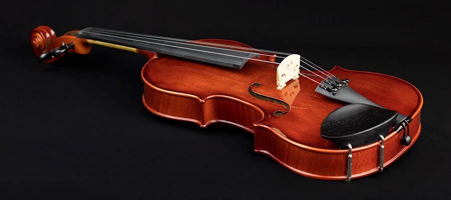 violin outfit 4/4, all solid, European flamed maple, ebony fittings, oblong case, bow - Afbeelding 10