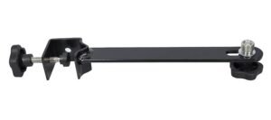 microphone stand adaptor, black, bolt clamp, 5/8" thread, length 26,4 cm.