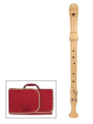 tenor recorder, key: C, maple, natural, 3-piece, with key, Baroque system