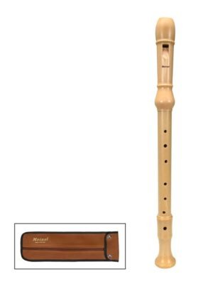 alto recorder, key: F, German system, maple, natural, 3-piece, without key
