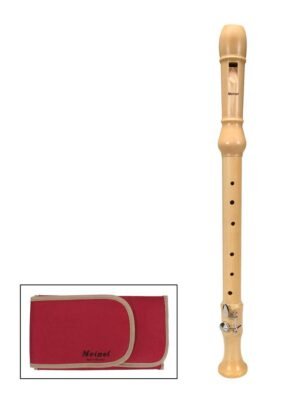 alto recorder, key: F, German system, maple, natural, 3-piece, with key