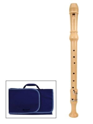 tenor recorder, key: C, maple, natural, 3-piece, with key, German system