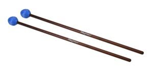 marimba mallets, 425 mm. rattan handle, pair, 33 mm. soft head, blue