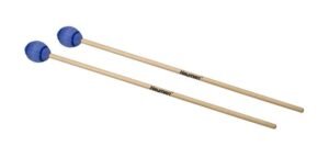 marimba mallets, 400 mm. maple handle, pair, 33 mm. extra soft head, light blue