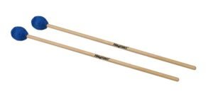 marimba mallets, 400 mm. maple handle, pair, 34 mm. medium soft head, blue