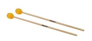 marimba mallets, 400 mm. maple handle, pair, 33 mm. hard head, orange