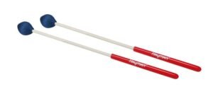 marimba mallets, 350 mm. white fiber handle, pair, 29 mm. hard head, blue