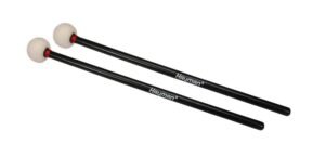 timpani mallets, 380 mm. rattan handle, black, pair, 35 mm. wood core head