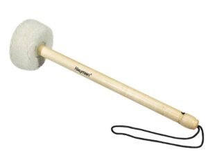gong mallet, 17 x 320 mm. handle, plastic core wool head, 90 mm. head
